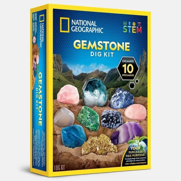 National Geographic 10 Genuine Gemstone Dig Kit