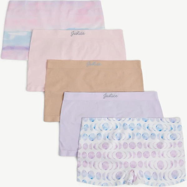 Justice Girls 5-Pack Seamless Shortie UNDIES