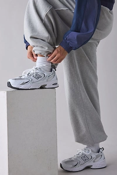 New Balance Women's 530 Sneaker in White with Natural Indigo, Women's at Urban Outfitters