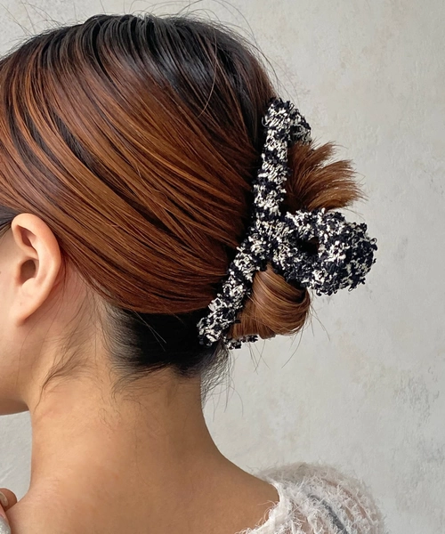 Tweed Lattice Hair Clip