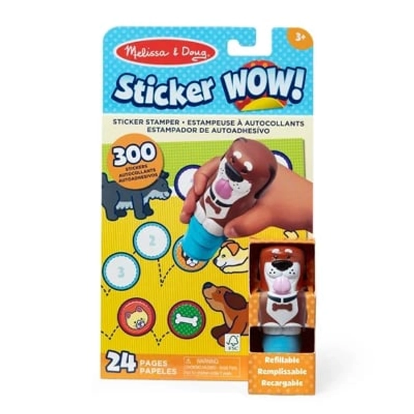 Melissa & Doug Sticker WOW! 24-Page Activity Pad and Sticker Stamper with 300 Stickers - Dog