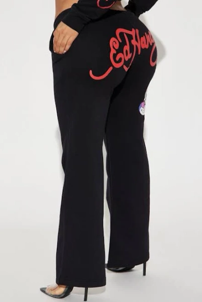 Fashion Nova Women's Ed Hardy NYC Wide Leg Pants
