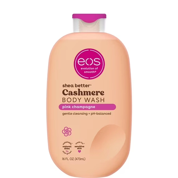 eos Shea Better Cashmere Body Wash, Pink Champagne, Creamy Gel Formula, 16 oz.