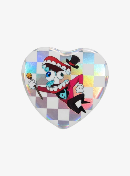 The Amazing Digital Circus Caine Holographic Heart Button