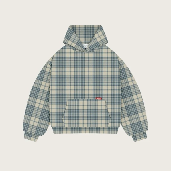 Bluza z kapturem w kratę 
