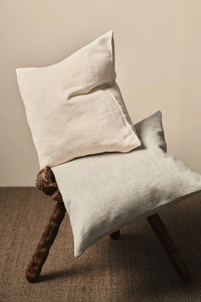 Housse de coussin en fil chenille - Crème