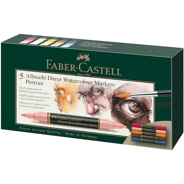 Faber-Castell® Arbrecht Dürer 5-Piece Watercolor Marker Set