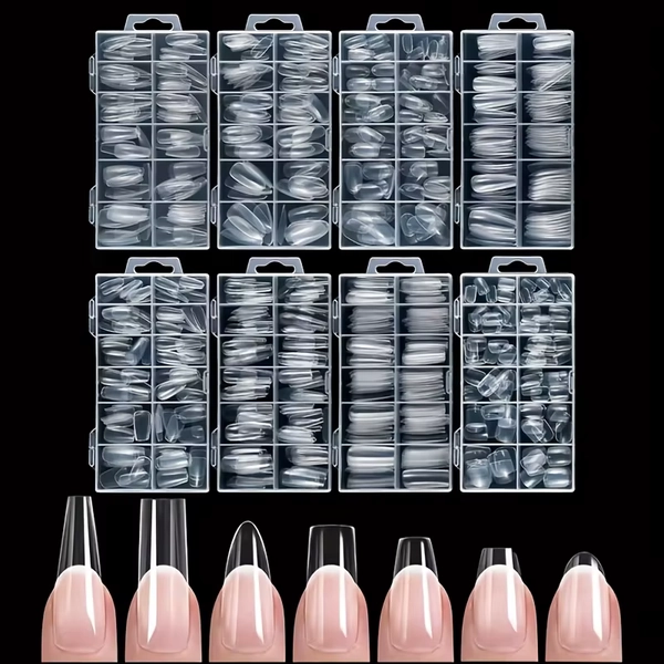 120 Pieces of Transparent Coffin/Almond/Fine High Heels/椭圆形/Square/Other Shape Style Boxed Nails, 12 Sizes Full Coverage Acrylic Pressure-Stick Nails, Suitable for Home DIY Manicure, Art and Manicure Salon Use or Gifts for Women's Nail Care Essential Christmas Nails - AliExpress 