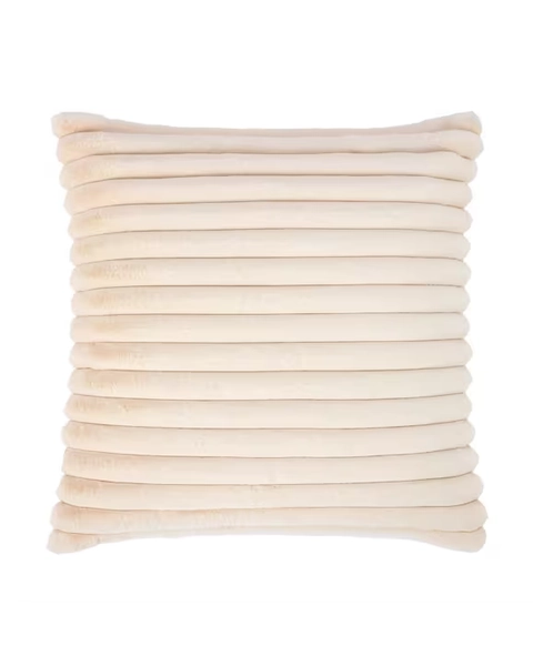60cm Coco Faux Fur Cushion - Ivory - Ivory - Miscellaneous