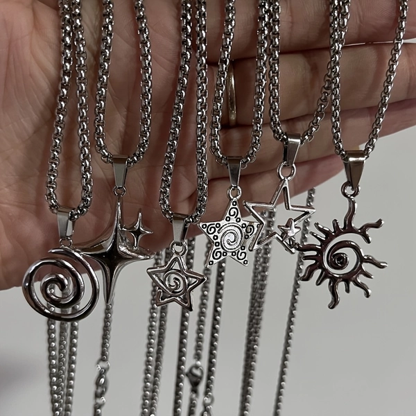 6-Pack Vintage Gothic Titanium Steel Choker Necklaces, Punk Hip-Hop Harajuku Pendants, Fashion Jewelry for Men & Women, Perfect for Daily Wear & Special Occasions, Ideal Gift for Valentine'S Day, Mardi Gras, Easter