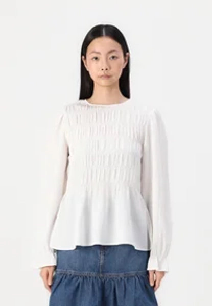 PCFRANNA O NECK - Bluse - bright white