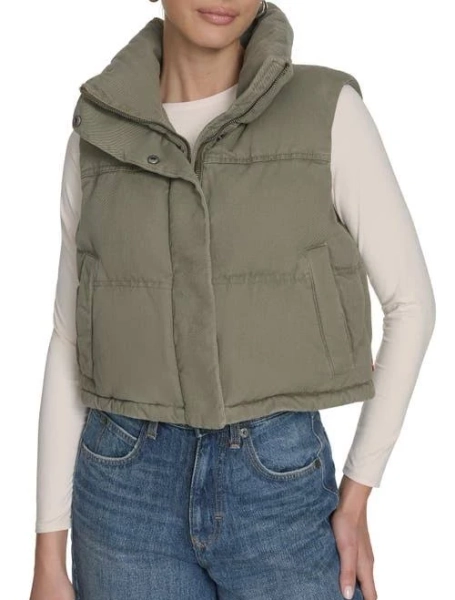 Levi's Women's Cotton Crop Puffer Vest
