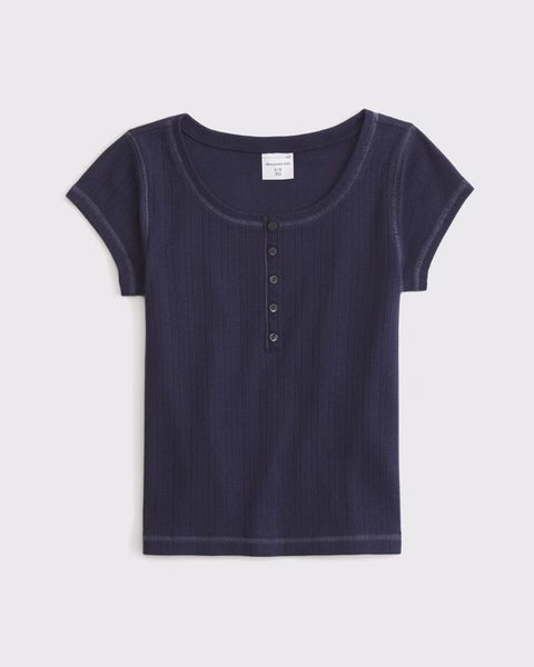 scoopneck pointelle henley