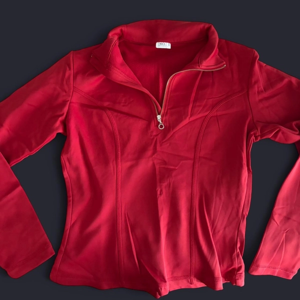 Red zip up athletic jacket #activewear #athleisure #gym