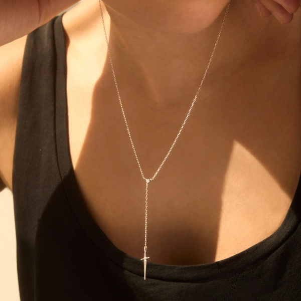 Tender Touches Silver Dagger Necklace