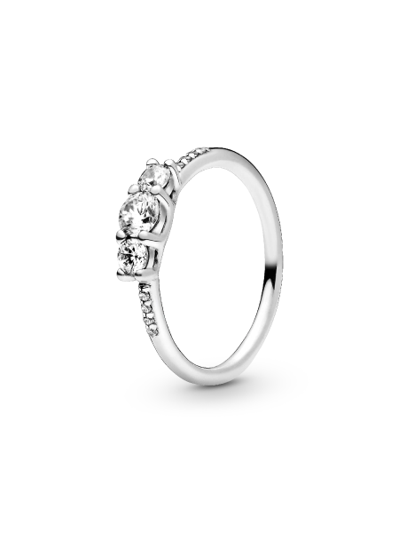 Clear Three-Stone Ring