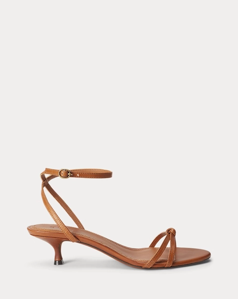 Leather Kitten-Heel Sandal