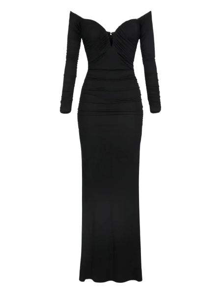 Elisabetta Franchi robe froncée à épaules dénudées | 40