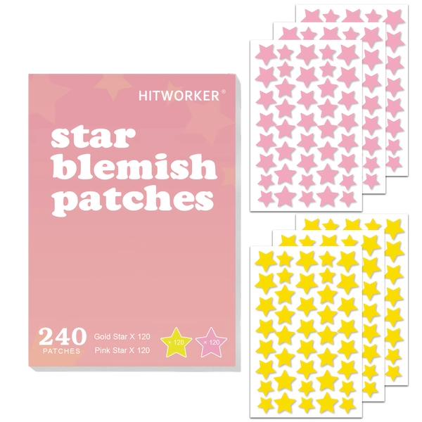240 Patches, Covering And Pimples, Patches Covering, Spot Stickers on The Face And Light Beige, Cute Pink And Yellow Stars, Halloween Holiday Gifts