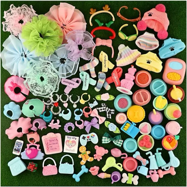 Random 35pcs Accessories Mini Pet Shop Glasses Jacket Collar For Lps