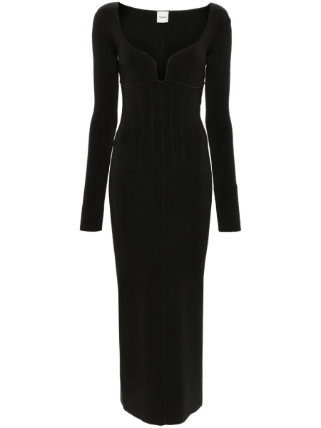 Nanushka robe mi-longue à design nervuré | S