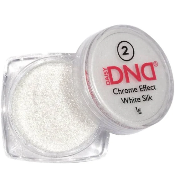 DND Gel Chrome Effect White Silk Pearl Chrome Nail Powder