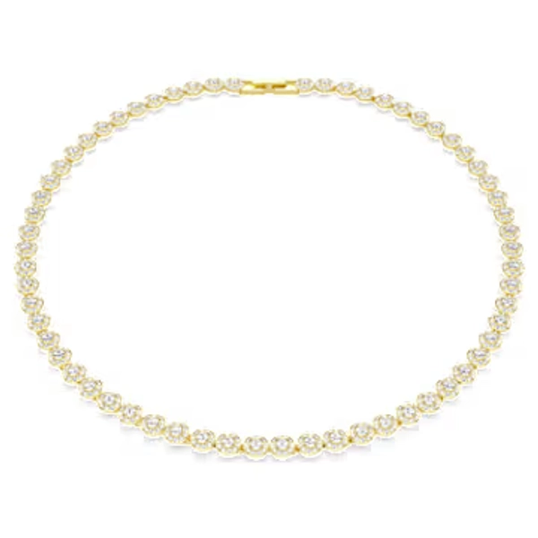 Collier Una Angelic, Taille ronde, Petit, Blanc, Placage de ton or