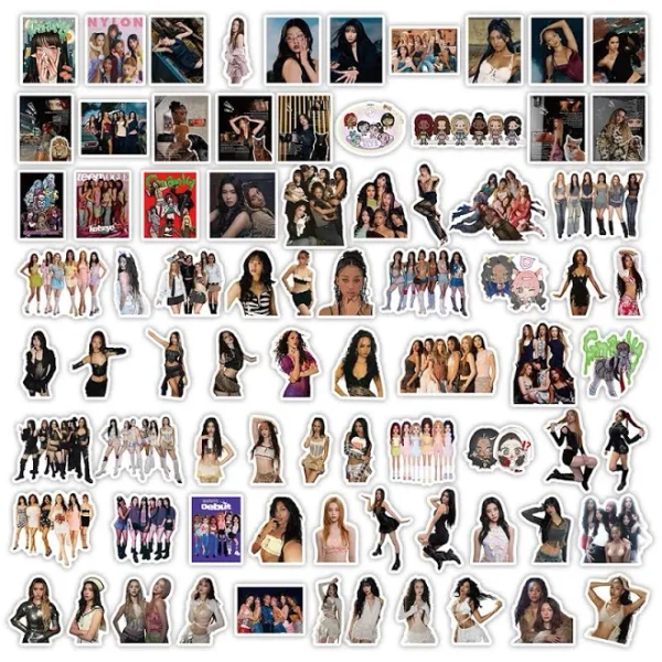 78Pcs KPOP KATSEYE Stickers Member Cartoon Figure Paper DIY Stickers For Notebook Phone Cup DANIELA