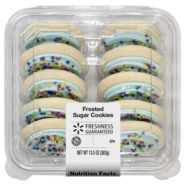 Freshness Guaranteed Frosted Sugar Cookies, Blue, Whole, 13.5 oz, 10 Count (Shelf-Stable) - Walmart.com
