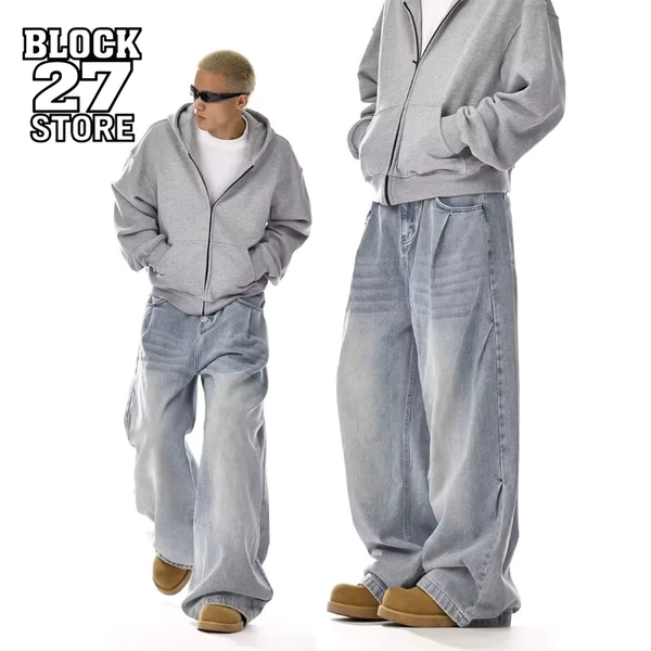 Mens Jeans Harajuku American Vintage Washed Cleanfit High Street Straight Loose Wide Leg Denim Pants Unisex Fashion Style New - AliExpress 200000343