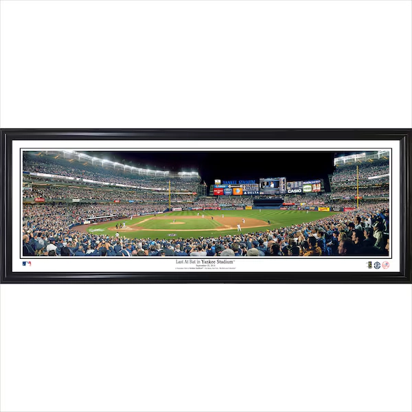 Derek Jeter New York Yankees Last At Bat at Yankee Stadium Standard Framed Panorama