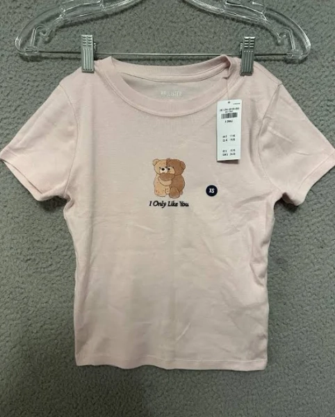 Hollister Girls Shirt Pink Top Size XS Short Sleeve NWT