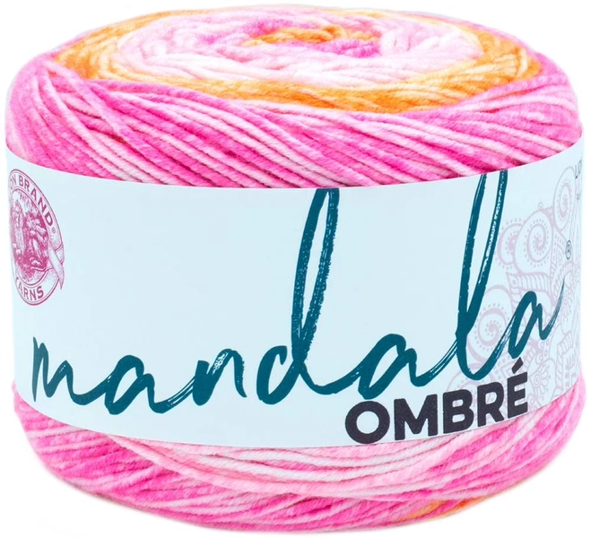 Lion Brand Yarn Mandala Ombre SereneCake Medium Acrylic Multi-color Yarn