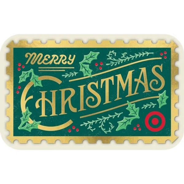 $50 Merry Christmas Postage Stamp Target GiftCard