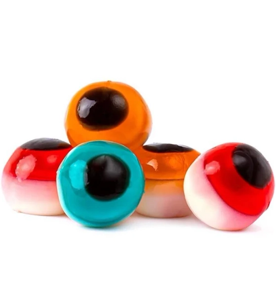 Googly Gummy candy Eyeballs - Bulk Candy: Fruit flavor 4D gummy eyeballs pick n mix tiktok Snack gummy sweets Soft Bonbon fruity candy Chewy Corn