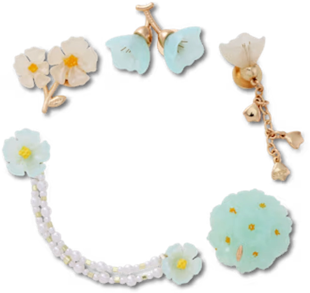 Blue Dainty Floral 5 Pack for Crocs