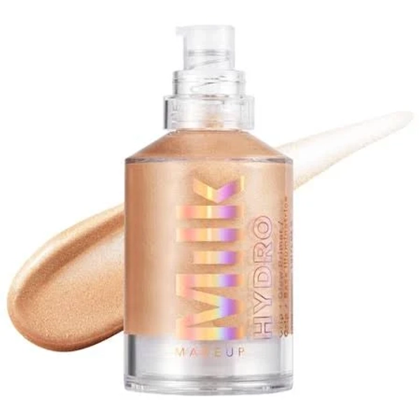 Milk Makeup Hydro Grip + Glow Primer with Hyaluronic Acid Illuminating Face Primer Grips Makeup for Up to 12 Hours Silicone-Free