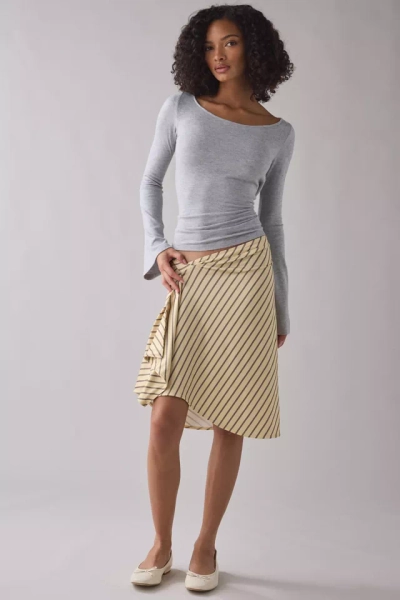 Motel Esmeray Asymmetric Ruffle Low-Rise Knee Length Skirt