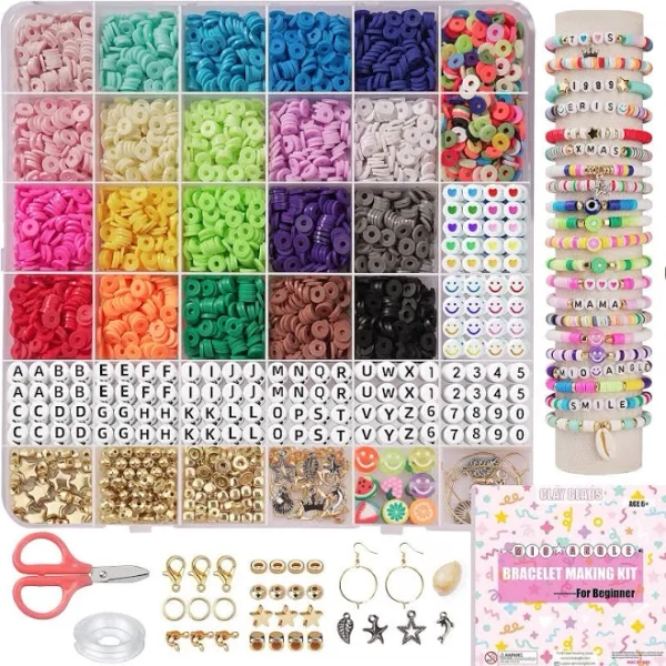 Bracelet Making Kit for Beginner, Multicolor DIY Arts and Crafts for Kids Age 6-13, 5000Pcs | Art Deco