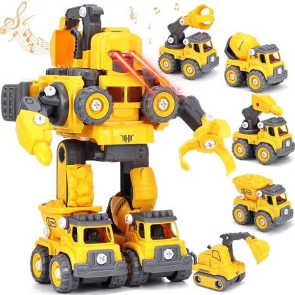 Toddler Robot Construction Vehicles Set