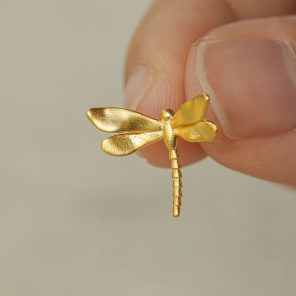 DRAGONFLY EARRING, Gold Dragonfly Earrings, Insect Earrings,Silver Dragonfly Studs,Dragonfly Jewelry Earbone Dragonfly Gift For Mom
