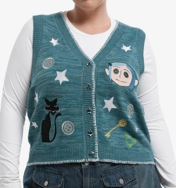 Plus Size Coraline Icons Knit Sweater Vest