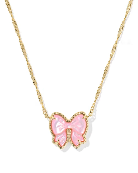 Haley Bow Gold Short Pendant Necklace 