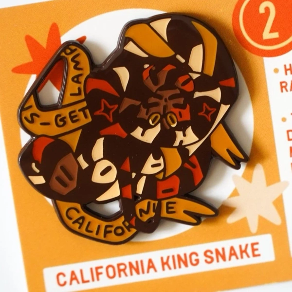 california king snake 2" enamel pin