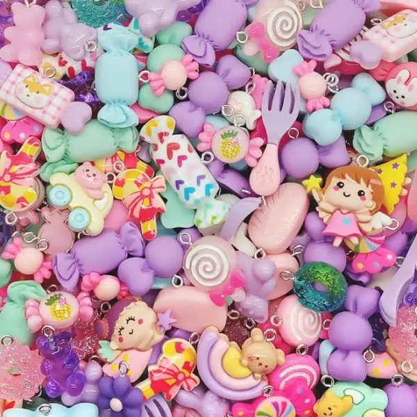 Pastel Food Charm Assortment, 20 pc Kawaii Candy and Sweets