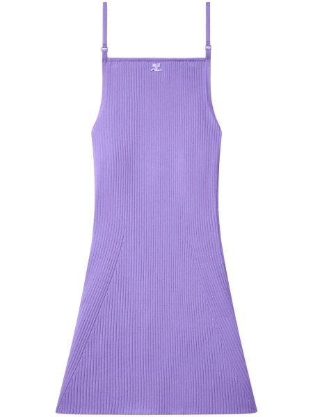 Courrèges robe courte en maille à design nervuré | S