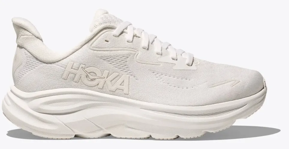 HOKA Women's Clifton 10 Shoes in Ash White/white Grey, Size 8B