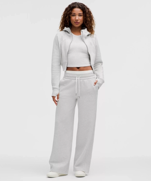 Scuba Mid-Rise Wide-Leg Pant *Regular - Heathered Core Ultra Light Grey - XXS