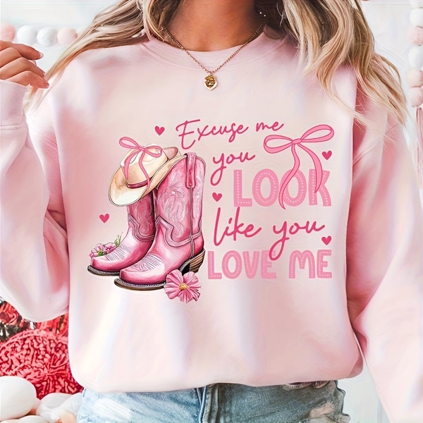 Sorry, You Seem to Love My Trendy Pink Denim Boot Design • Heat Transfer Stickers • Suitable for T-Shirts, Sweatshirts, Fabrics, Bags, And Clothing Decoration • As Well As Festive Party Decorations • Measuring 10 Inches