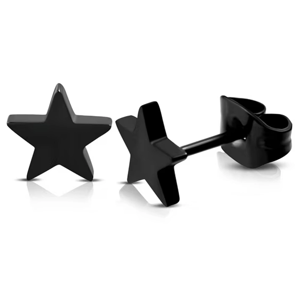 Stainless Steel Shining Shooting Star Stud Post Earrings